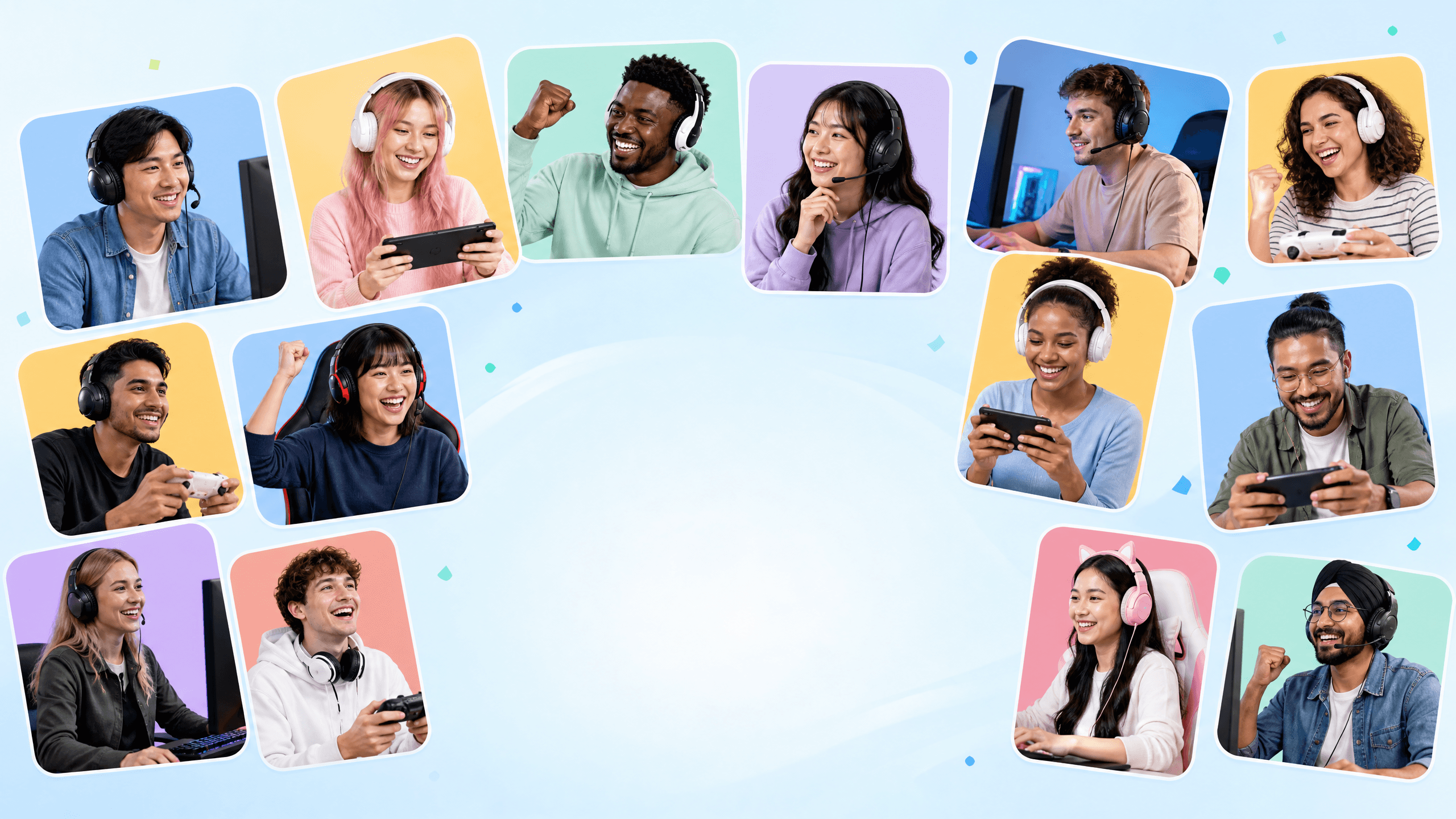 A diverse global community of adult gamers enjoying online games